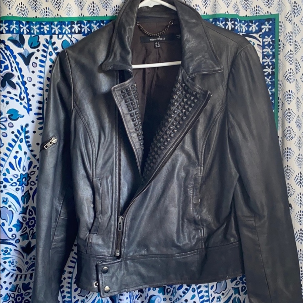 Muubaa studded leather jacket
